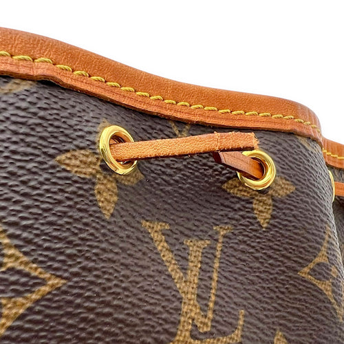 Louis Vuitton Noe Bucket Bag Brown in Monogram Coated Canvas, Gold hardware_11