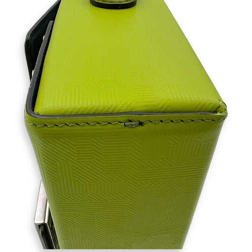 Fendi Baguette Crossbody Bag Yellow in Calfskin, Silver hardware_10