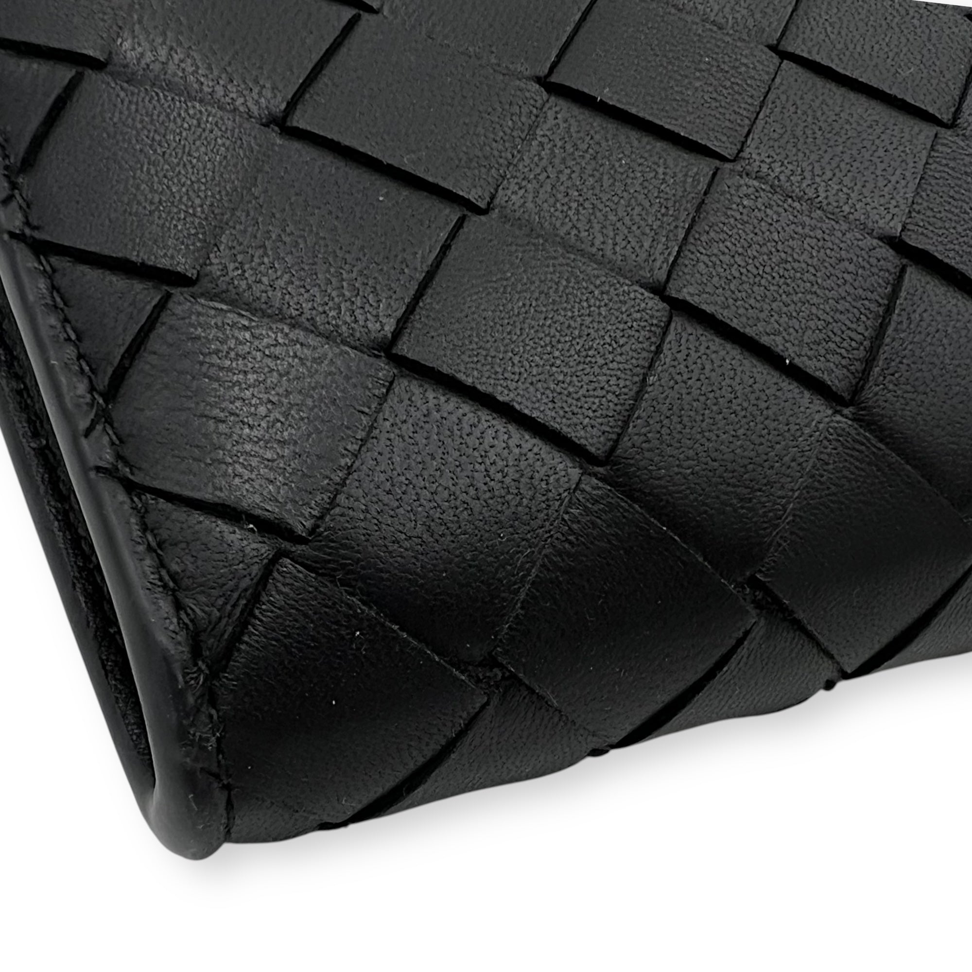 Bottega Veneta Andiamo Top Handle Bag Black in Lambskin, Gold hardware_11
