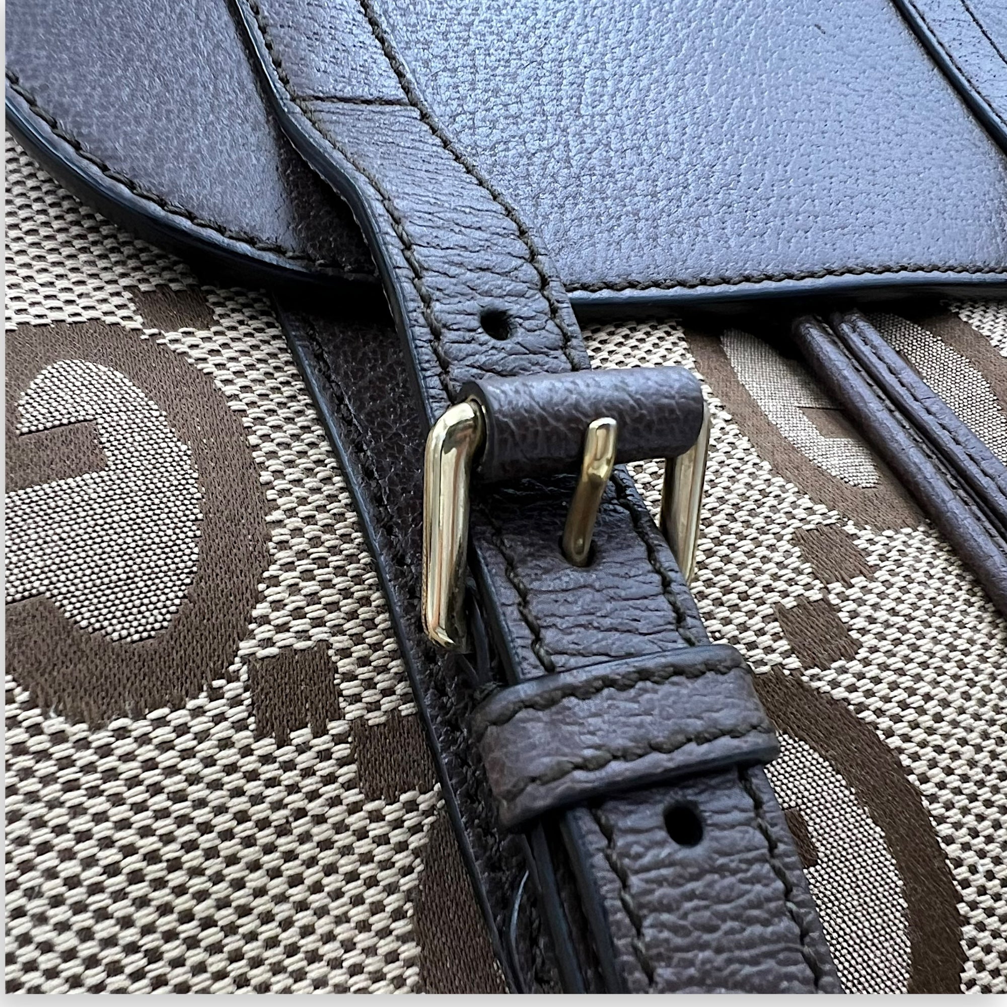 Gucci GG Backpack Brown in Canvas, Gold hardware_11