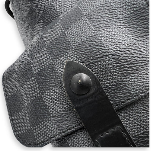 Louis Vuitton Christopher Backpack Graphite in Coated Canvas, Silver hardware_11