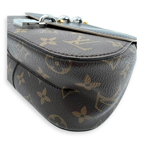 Louis Vuitton Chain It Top Handle Bag Brown in Monogram Coated Canvas, Silver hardware_8