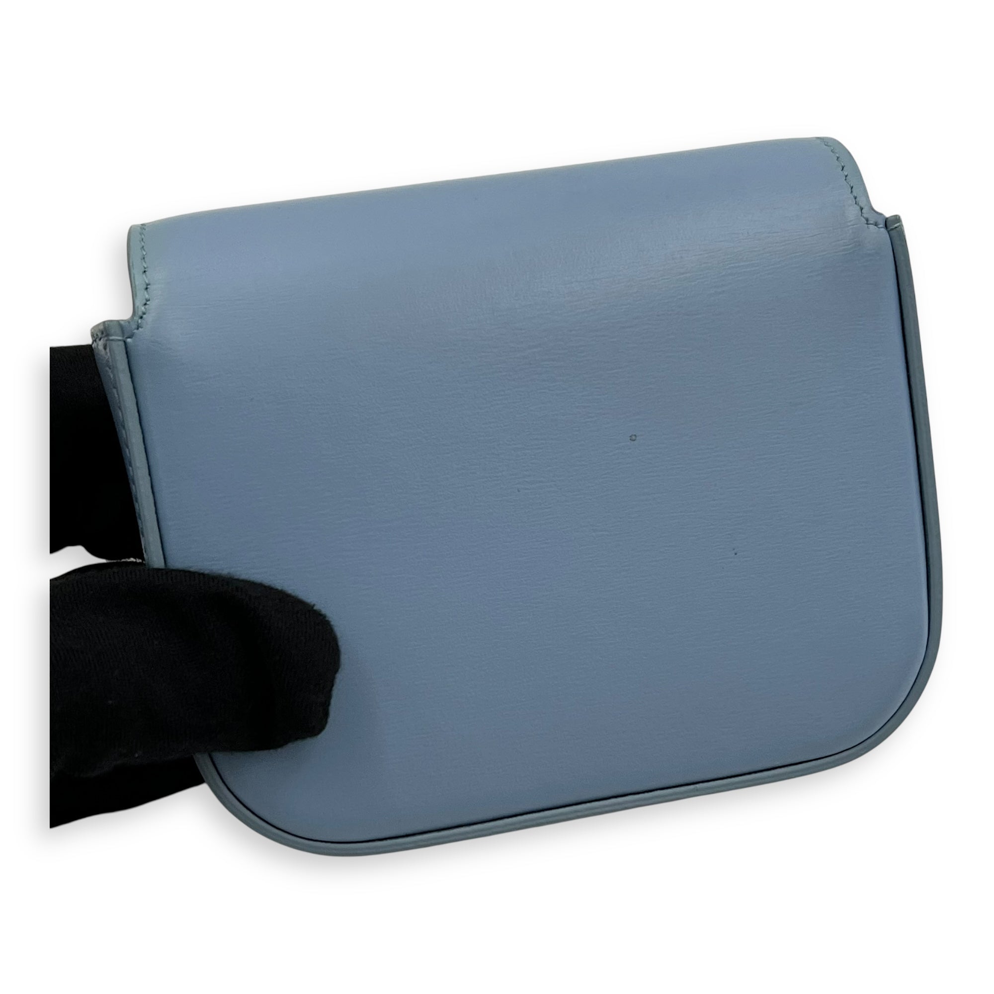 Celine Claude Crossbody Bag Blue in Calfskin, Gold hardware_11
