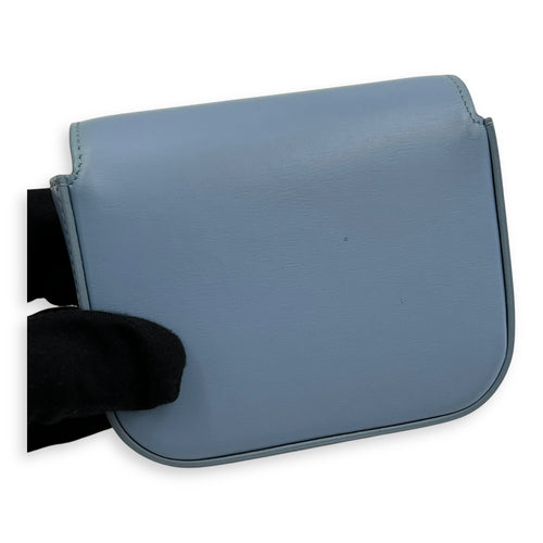Celine Claude Crossbody Bag Blue in Calfskin, Gold hardware_11