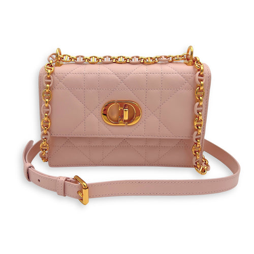 Dior Miss Caro Shoulder Bag Pink in Lambskin, Gold hardware_9