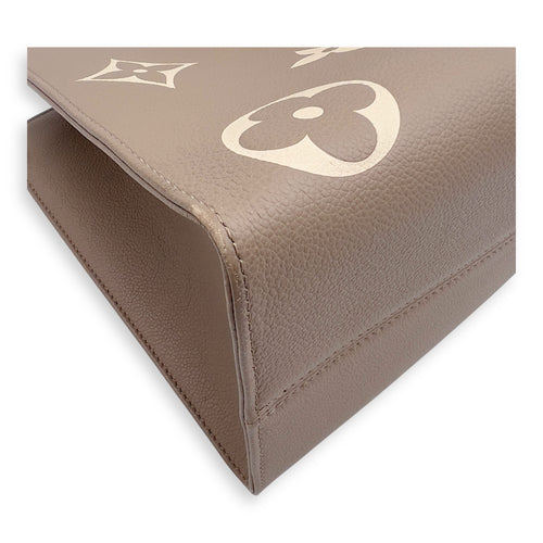 Louis Vuitton OnTheGo MM Beige Top Handle Bag in Empreinte Leather, Gold hardware_13