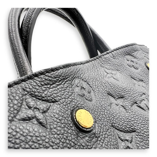 Louis Vuitton Montaigne Top Handle Bag BB Black in Empreinte Leather, Gold hardware_11