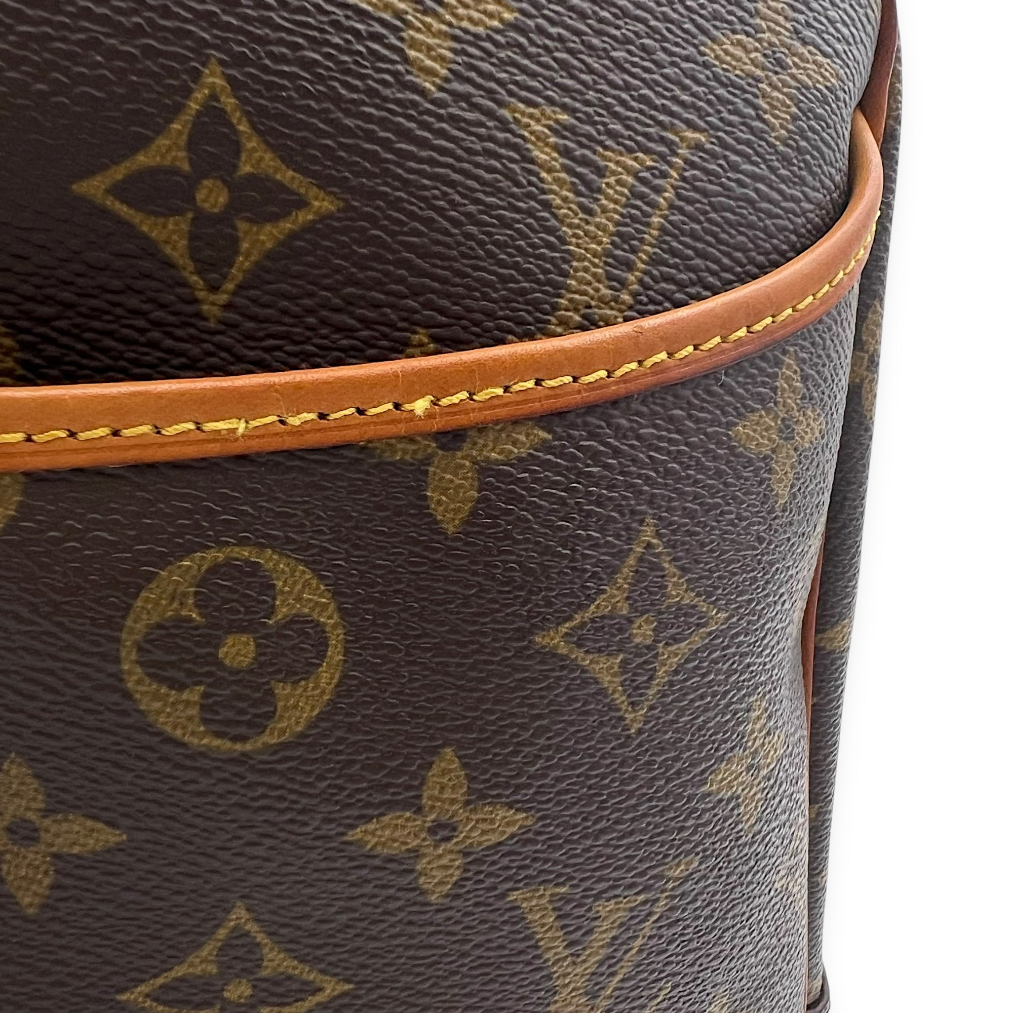 Louis Vuitton Trouville Top Handle Bag Brown in Monogram Coated Canvas, Gold hardware_11