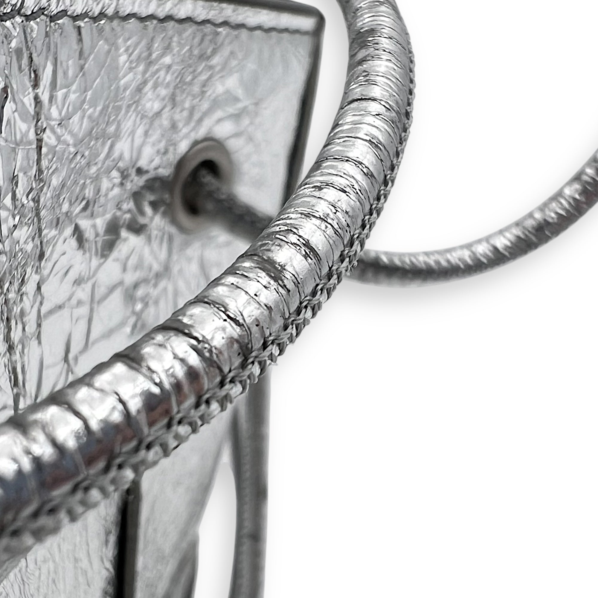 Bottega Veneta Cassette Backpack Silver in Calfskin, Silver hardware_11