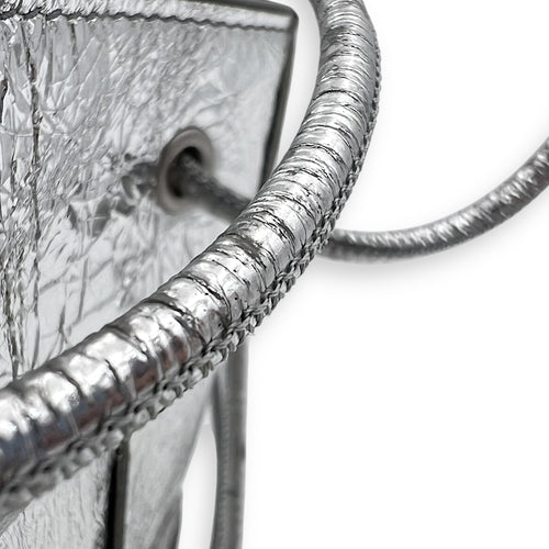 Bottega Veneta Cassette Backpack Silver in Calfskin, Silver hardware_11