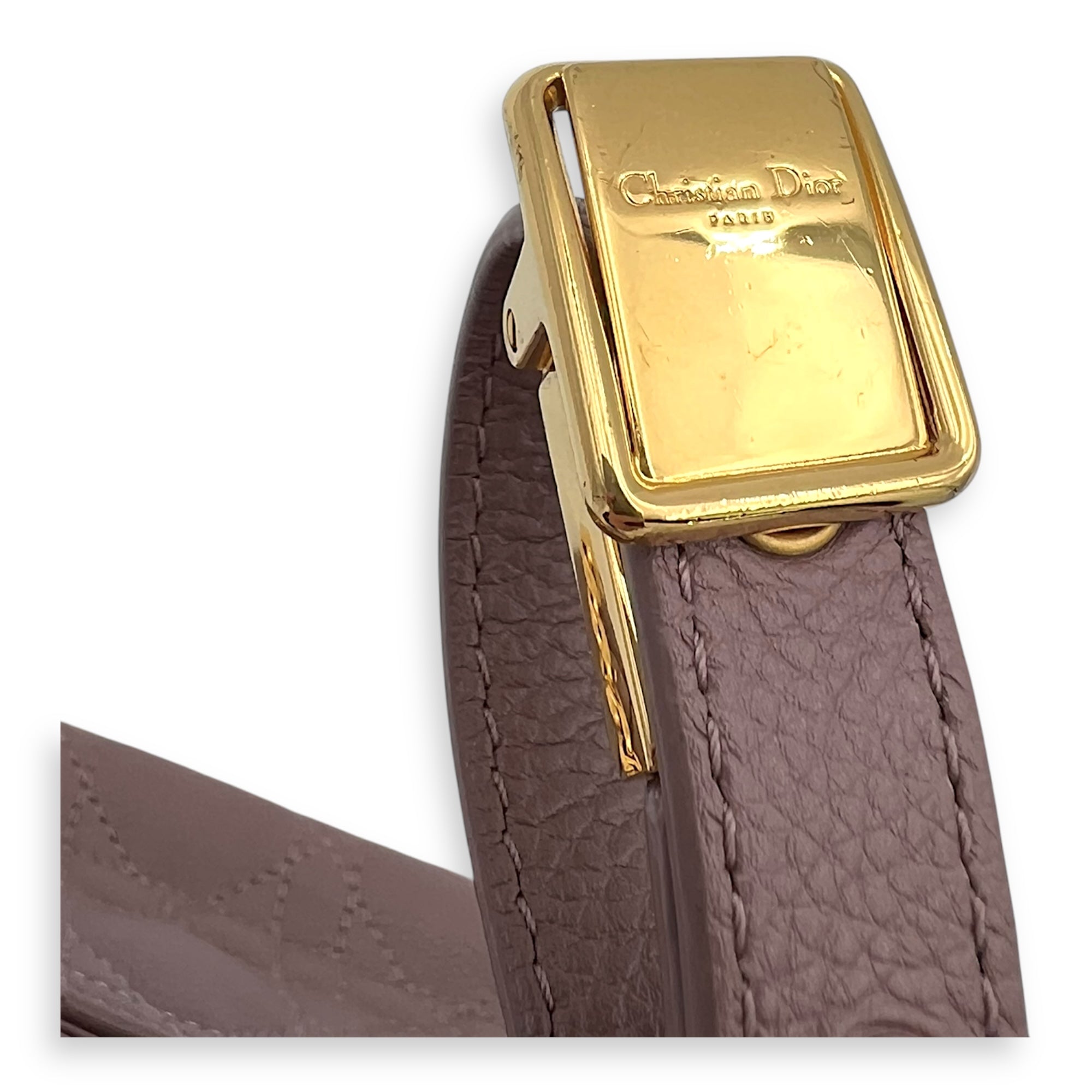 Dior Caro Shoulder Bag Purple in Calfskin, Gold hardware_3