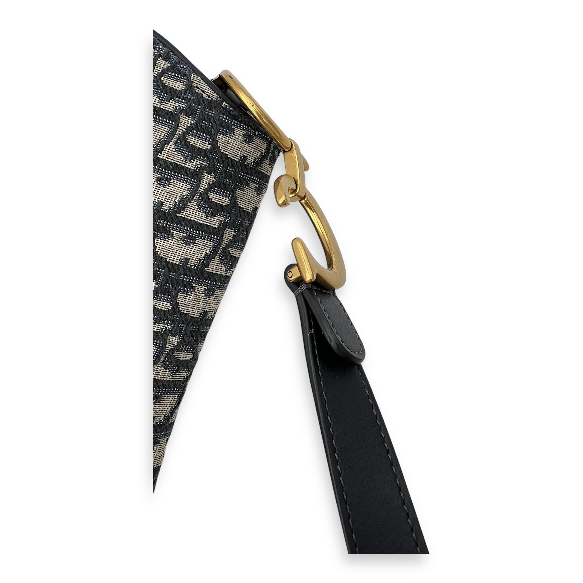 Dior Saddle Shoulder Bag Blue in Jacquard, Gold hardware_1