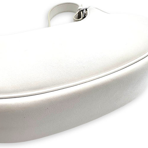 Celine Ava Shoulder Bag White in Calfskin, Silver hardware_11