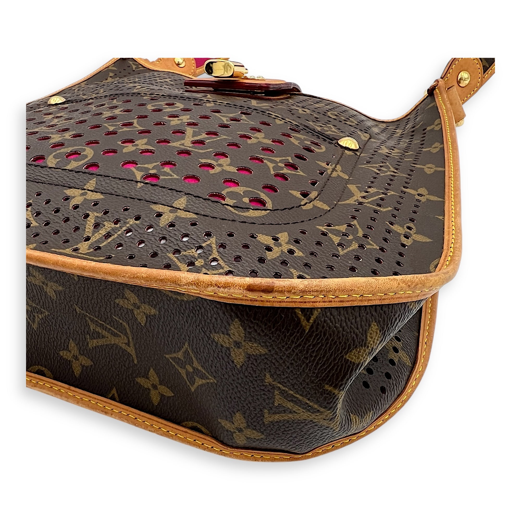 Louis Vuitton Perforated Musette Shoulder Bag Brown in Monogram Coated Canvas, Gold hardware_1
