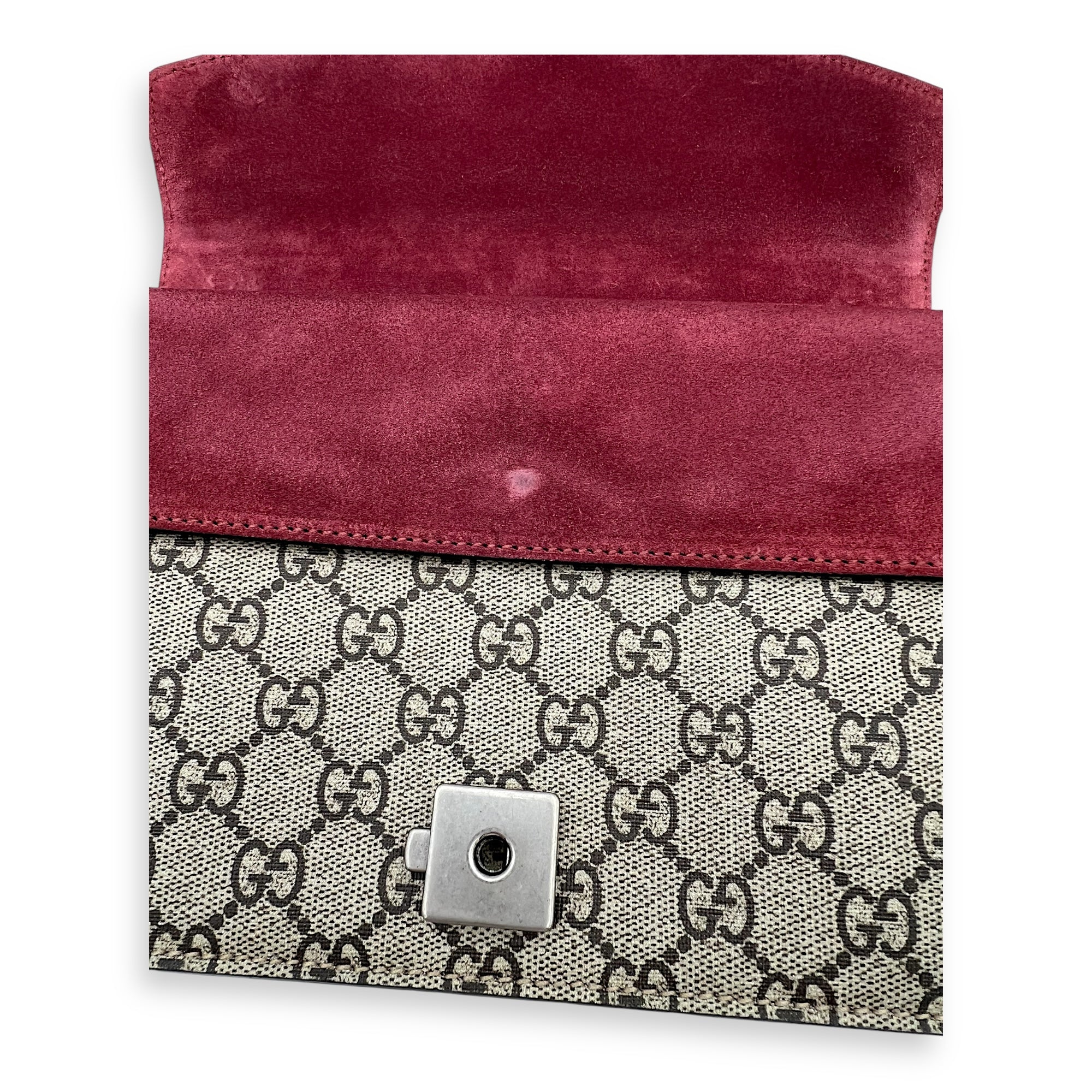 Gucci Dionysus Shoulder Bag Beige in Coated Canvas, Silver hardware_2