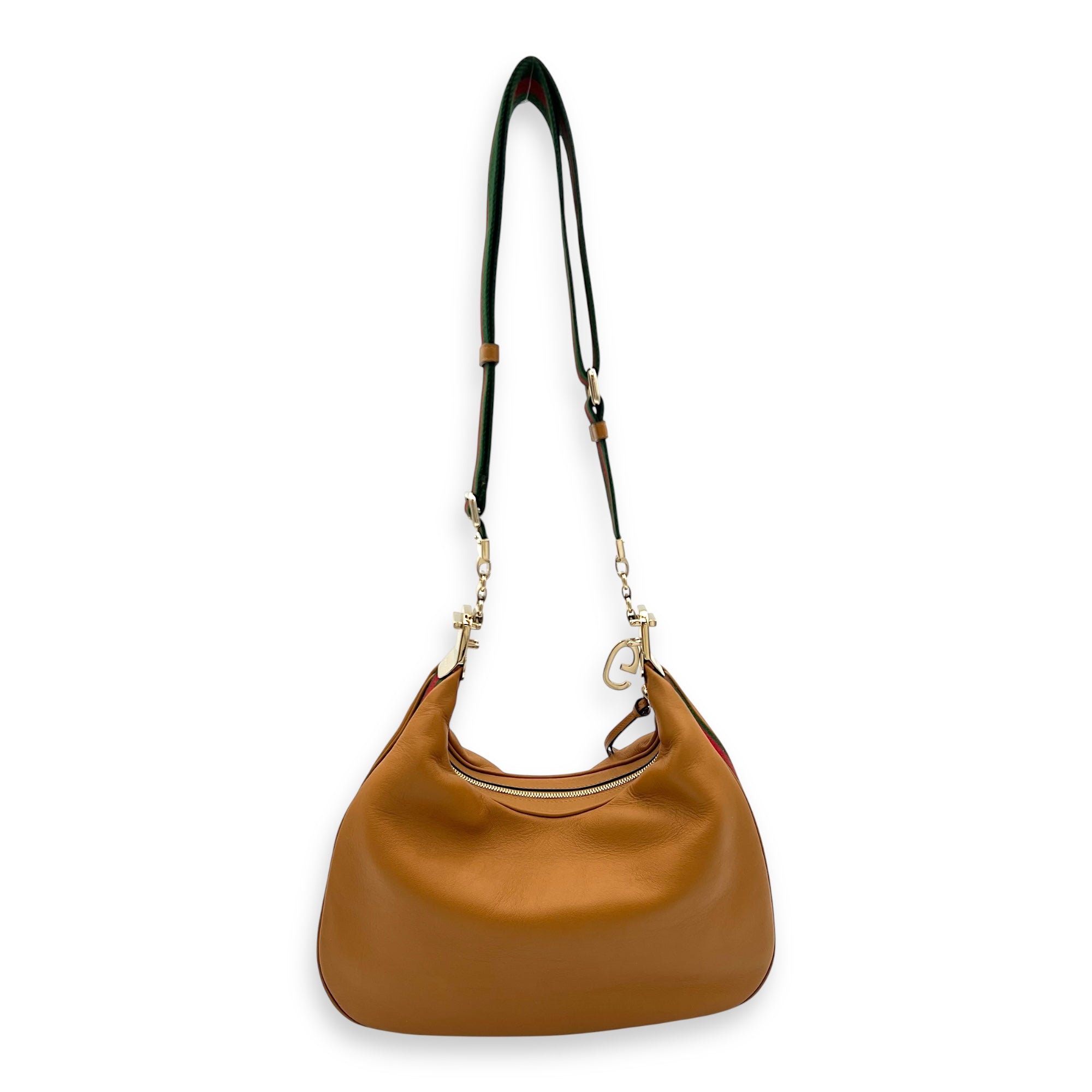 Gucci Attache Shoulder Bag Brown in Calfskin, Gold hardware_2