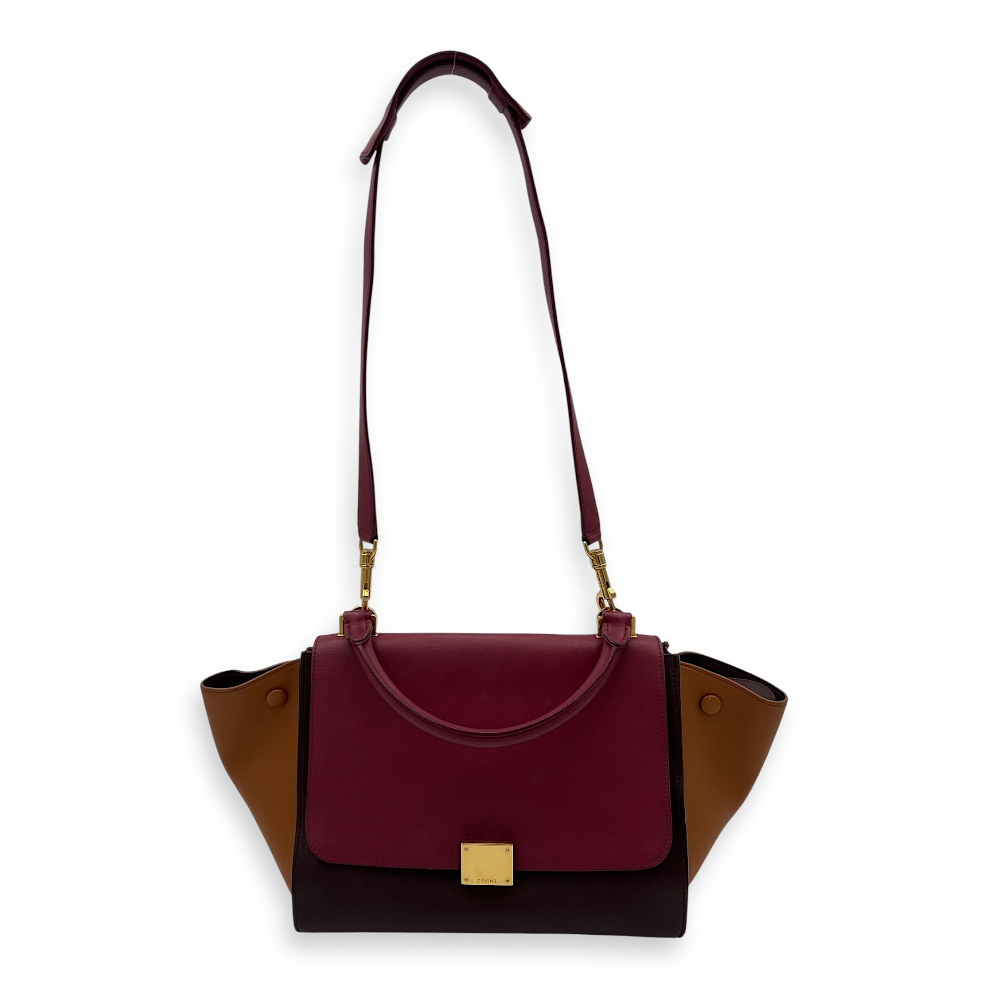 Celine Trapeze Top Handle Bag Medium Multi-colour in Calfskin, Gold hardware_3