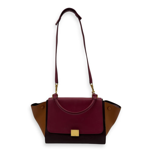 Celine Trapeze Top Handle Bag Medium Multi-colour in Calfskin, Gold hardware_3