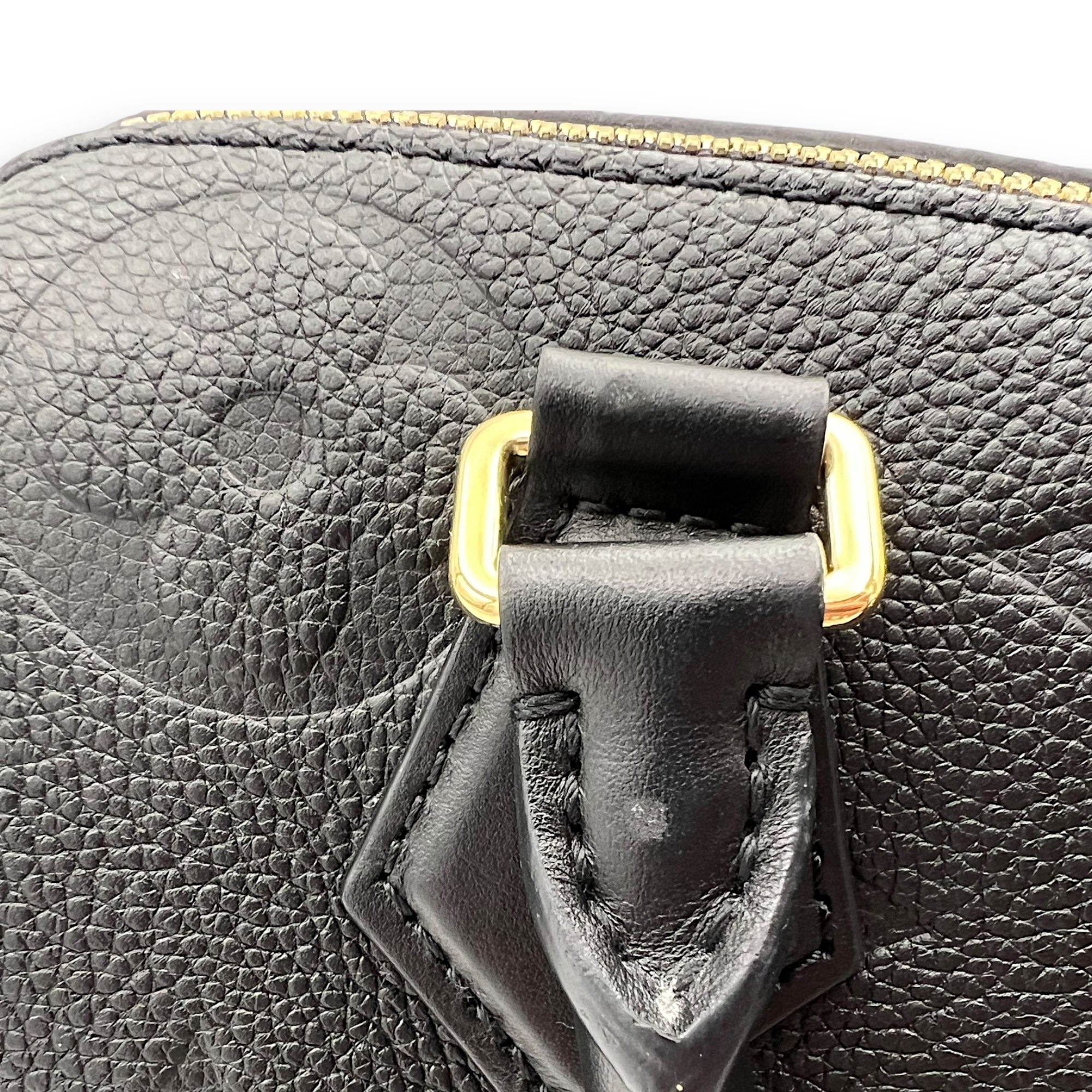 Louis Vuitton Speedy Bandouliere Top Handle Bag 20 Black in Empreinte Leather, Gold hardware_11