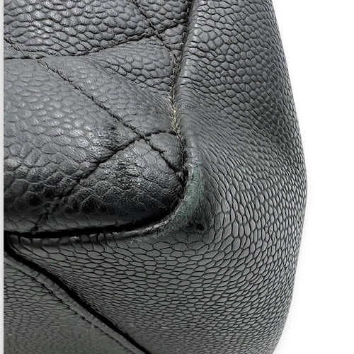 Chanel GST Shoulder Bag Black in Caviar Leather, Silver hardware_11