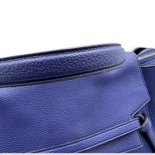 Celine Belt Bag Top Handle Bag Blue in Calfskin, Gold hardware_15