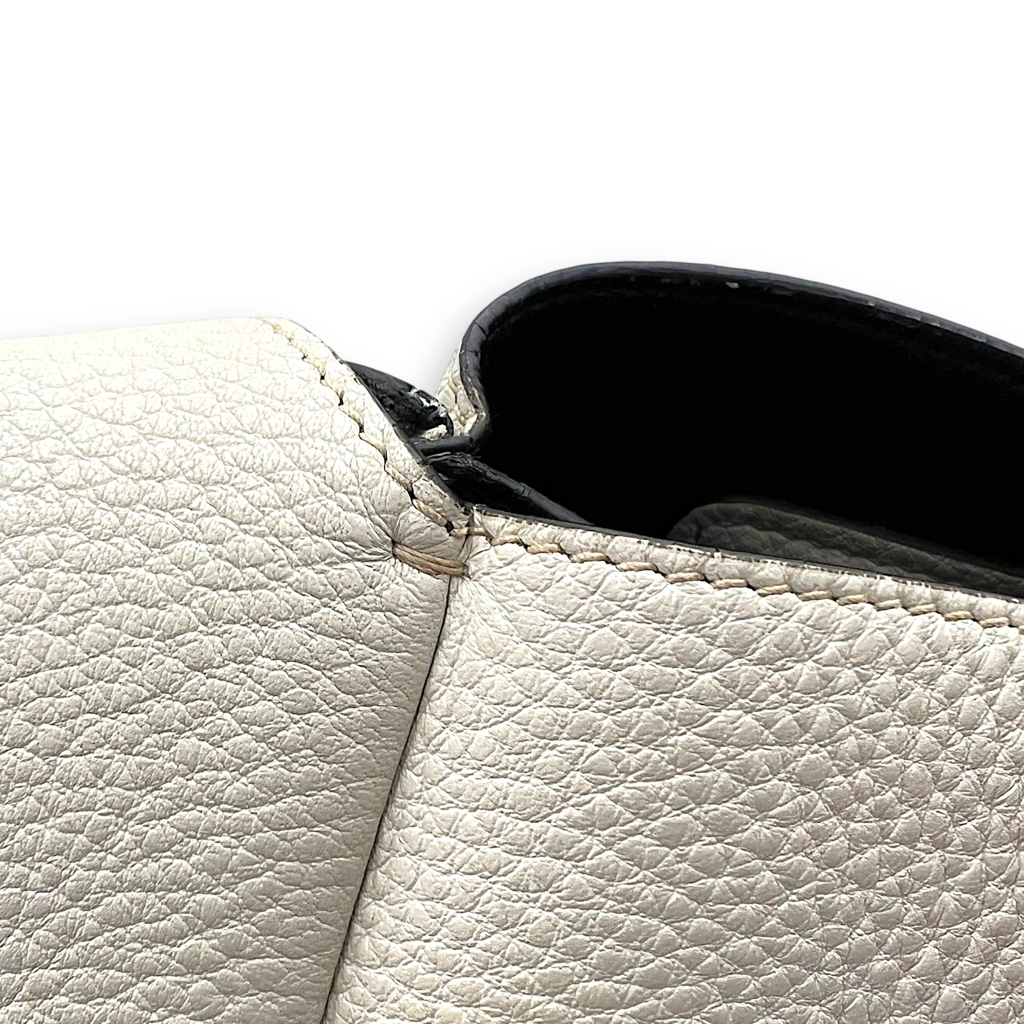 Prada Logo Tote Bag White in Soft Grained Calfskin, Silver hardware_11
