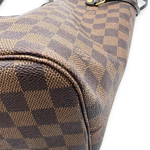 Louis Vuitton Neverfull MM Damier Ebene Tote Bag in Coated Canvas, Gold hardware_11