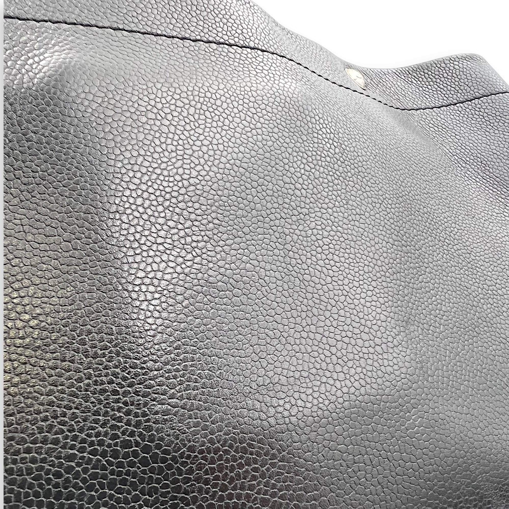 Chanel CC Tote Bag Black in Caviar Leather, Silver hardware_11