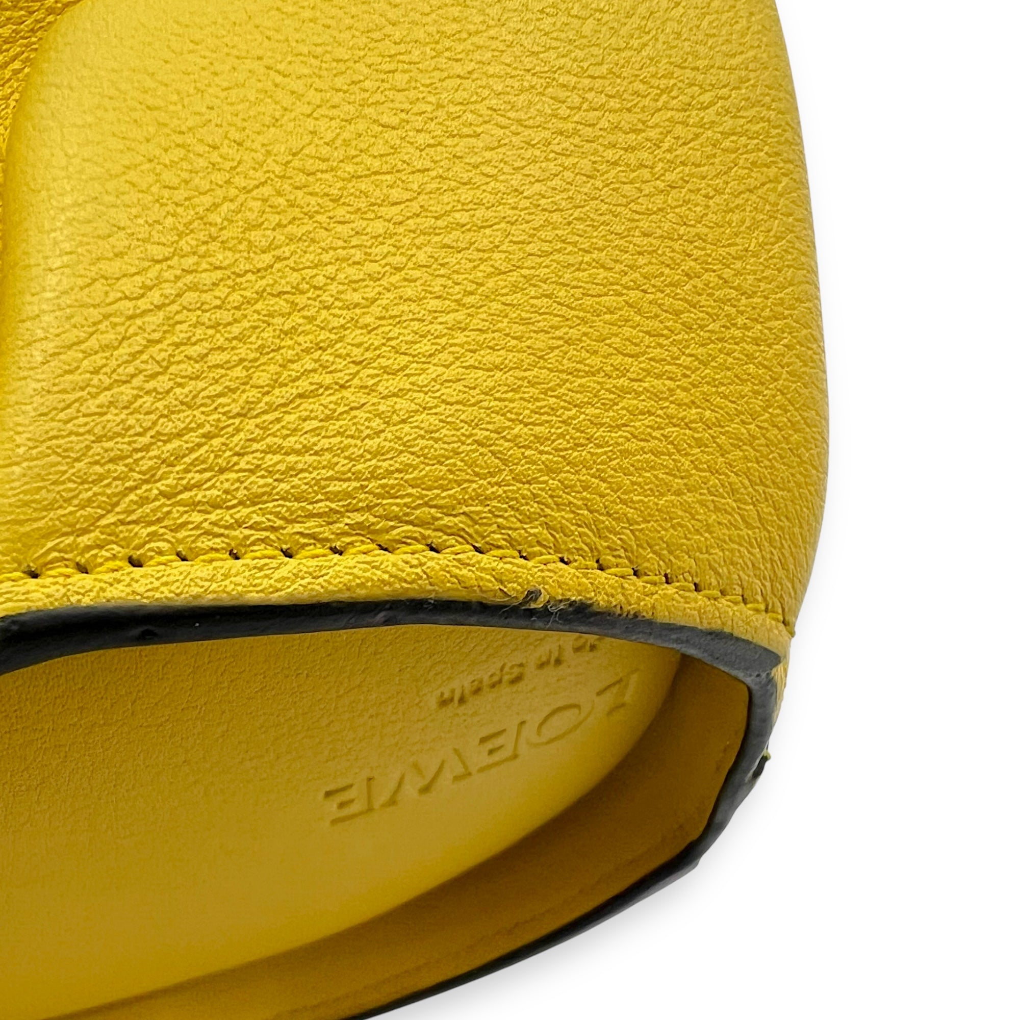 Loewe Elephant Crossbody Bag Yellow in Calfskin, Silver hardware_11
