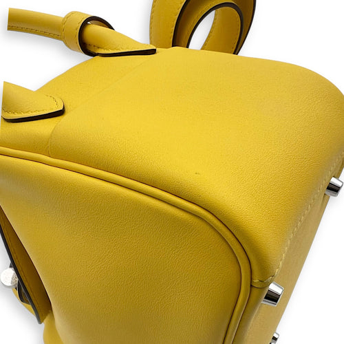 Hermès Mini Lindy Yellow in Swift, Palladium hardware_11