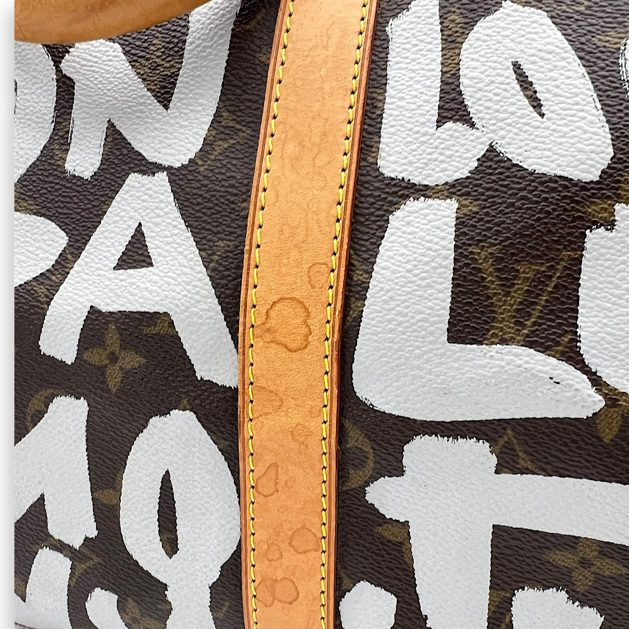 Louis Vuitton Stephen Sprouse Keepall 50 Brown Duffle Bag in Coated Canvas, Gold hardware_10
