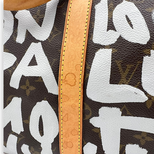 Louis Vuitton Stephen Sprouse Keepall 50 Brown Duffle Bag in Coated Canvas, Gold hardware_10