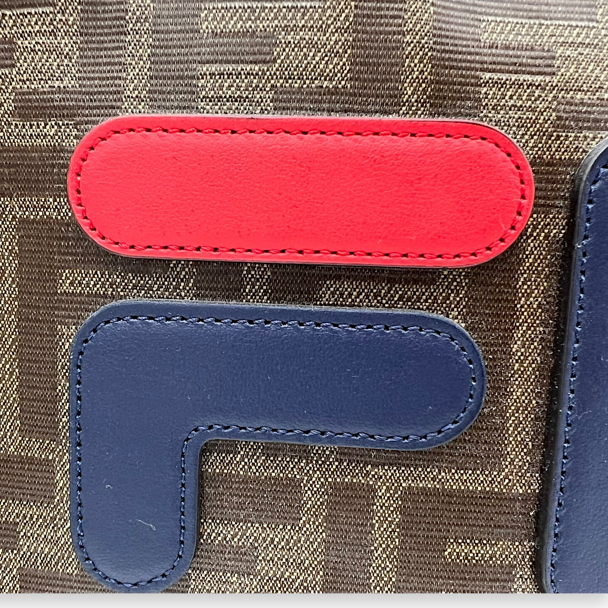 Fendi FF x Fila Tote Bag Brown in Coated Canvas, Gold hardware_11
