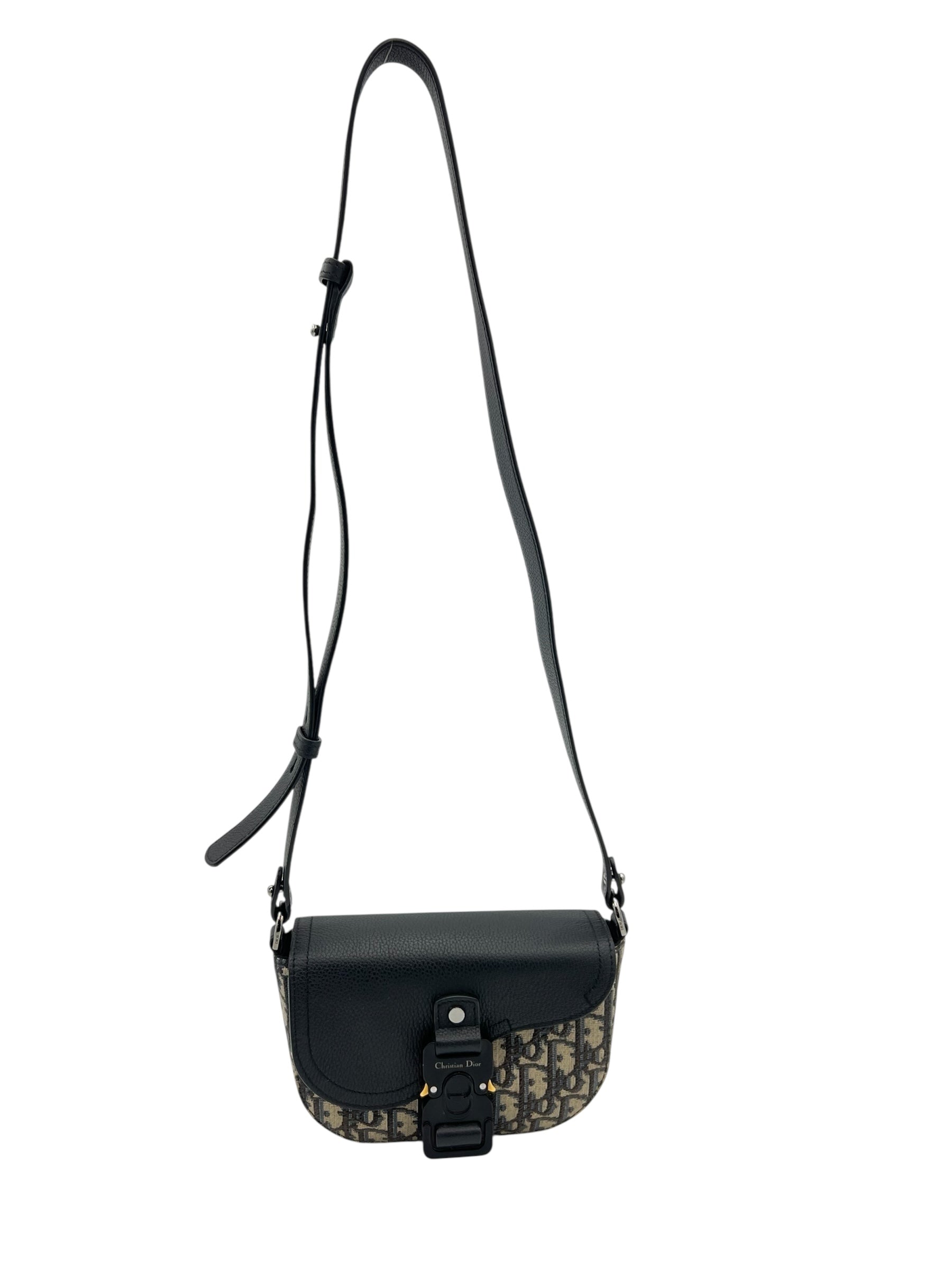 Dior Saddle Crossbody Bag Brown in Jacquard, Silver hardware_3