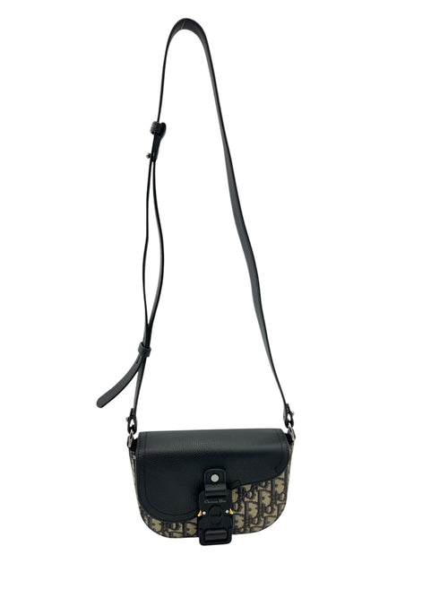 Dior Saddle Crossbody Bag Brown in Jacquard, Silver hardware_3