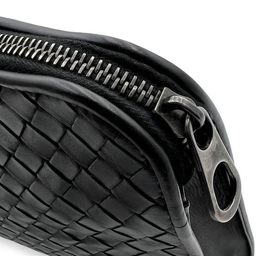 Bottega Veneta Intrecciato Pouch Black in Lambskin, Silver hardware_11