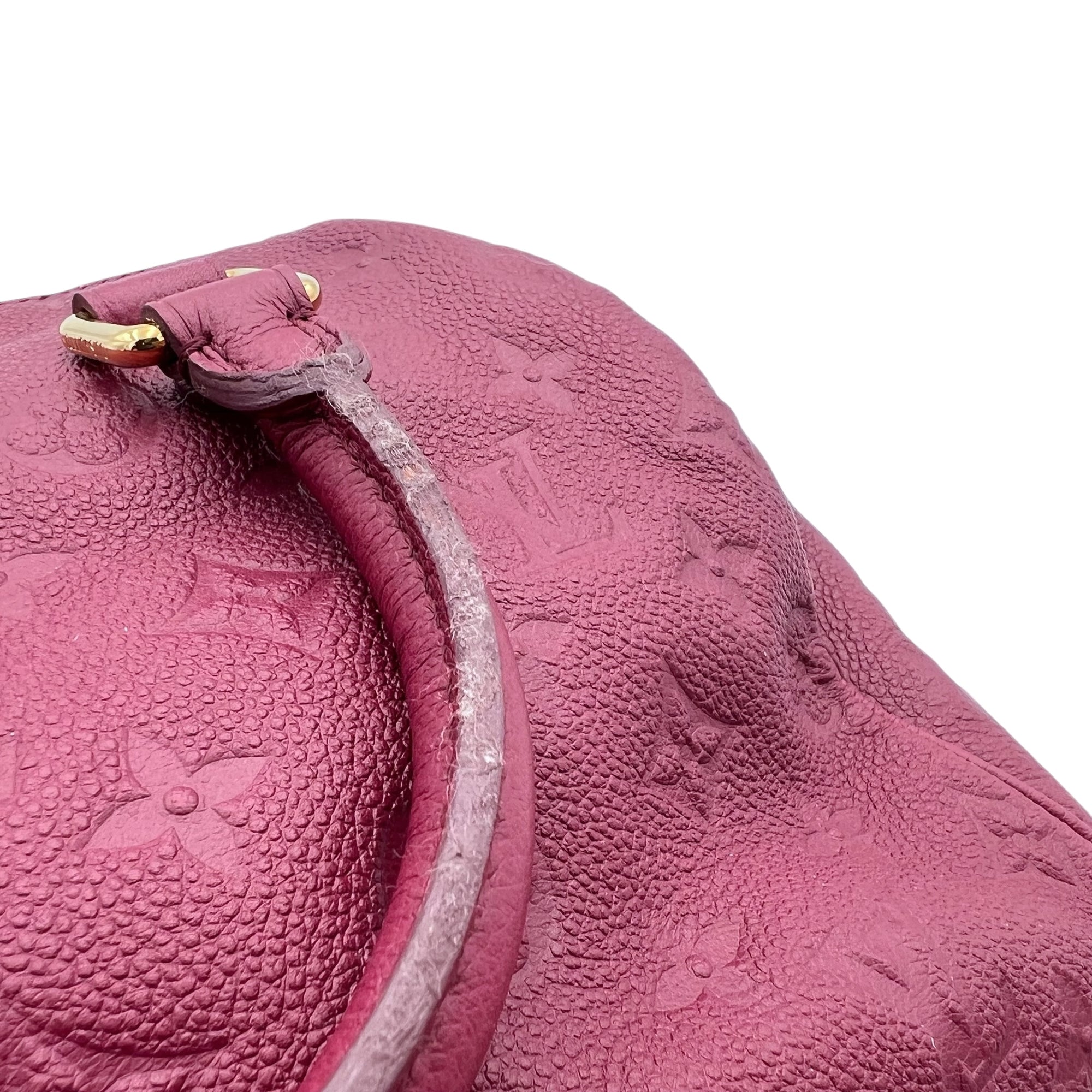 Louis Vuitton Speedy Bandouliere Top Handle Bag Red in Monogram Empreinte Leather, Gold hardware_11