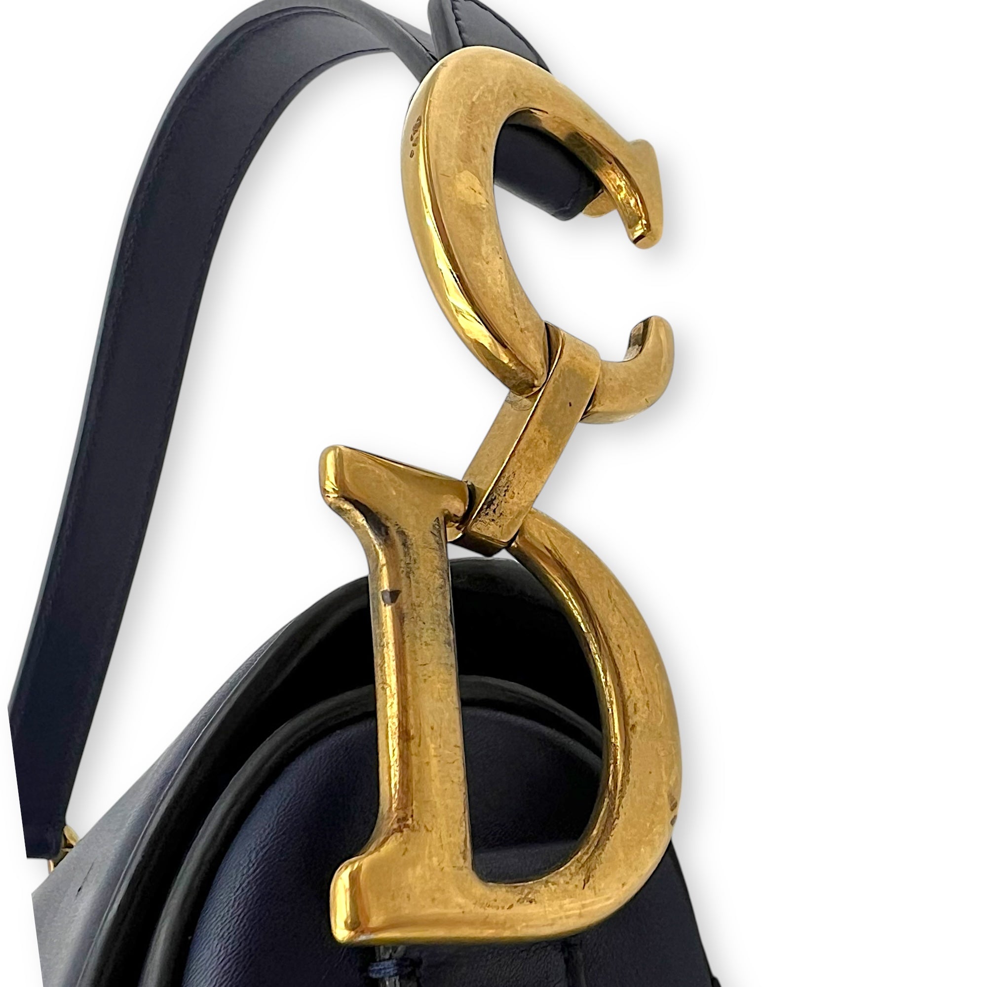 Dior Saddle Shoulder Bag Blue in Calfskin, Gold hardware_11