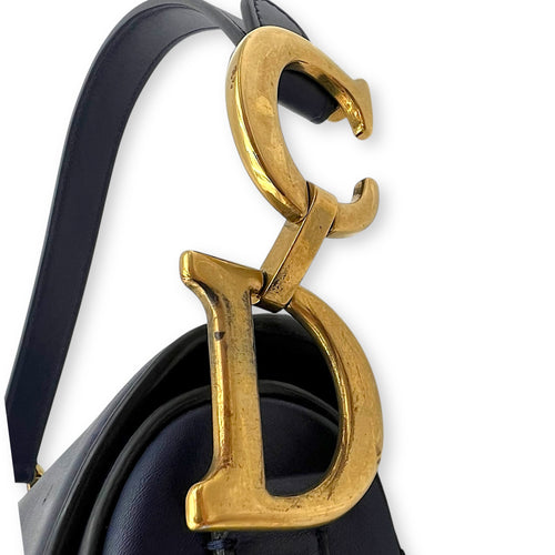 Dior Saddle Shoulder Bag Blue in Calfskin, Gold hardware_11
