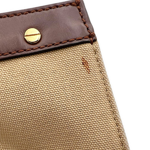 Fendi Peekaboo Brown Top Handle Bag in Canvas, Gold hardware_11