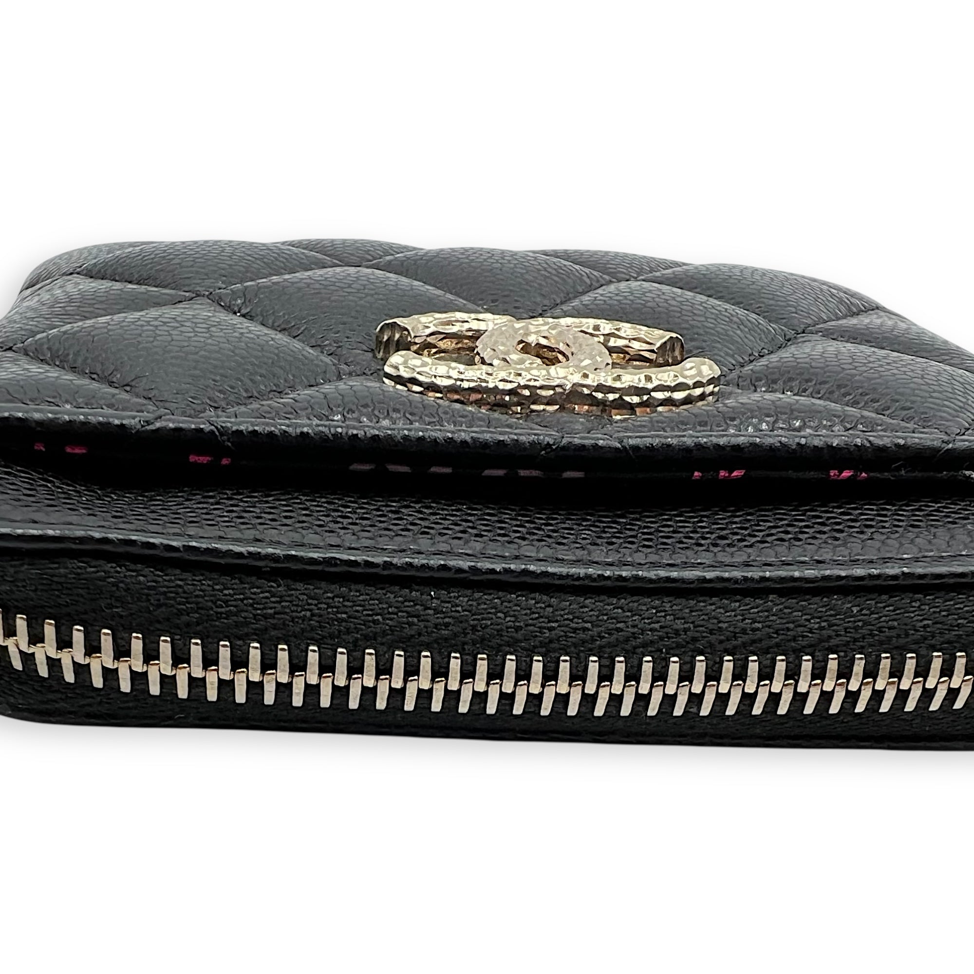 Chanel CC Wallet Black in Caviar Leather, Gold hardware_11