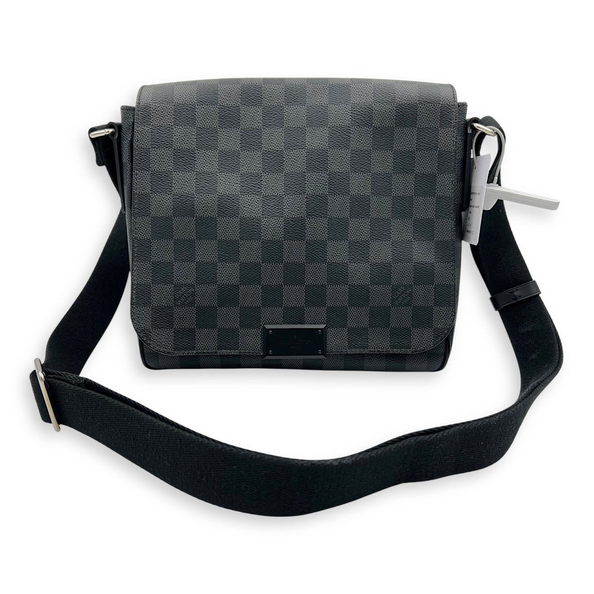 Louis Vuitton District Messenger PM Black in Coated Canvas, Silver hardware_11