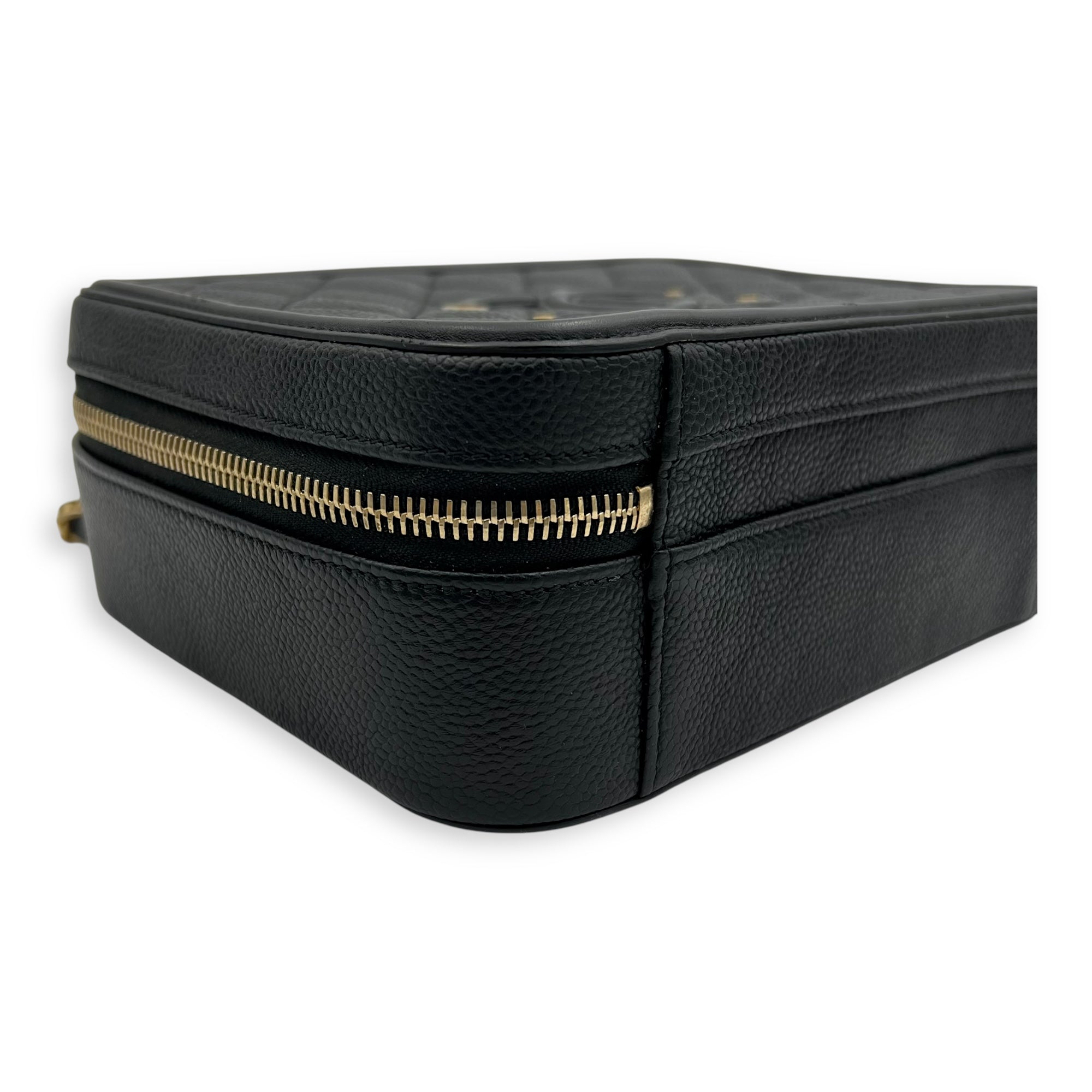 Chanel Filigree Top Handle Bag Medium Beige in Caviar Leather, Gold hardware_8