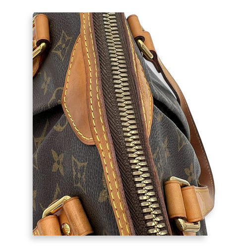 Louis Vuitton Palermo Top Handle Bag PM Brown in Monogram Coated Canvas, Gold hardware_5