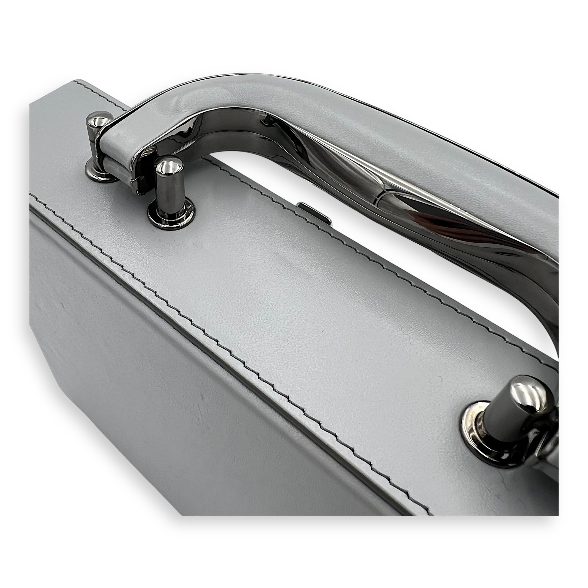 Dior Kenny Scharf Vanity Top Handle Bag Grey in Calfskin, Silver hardware_1