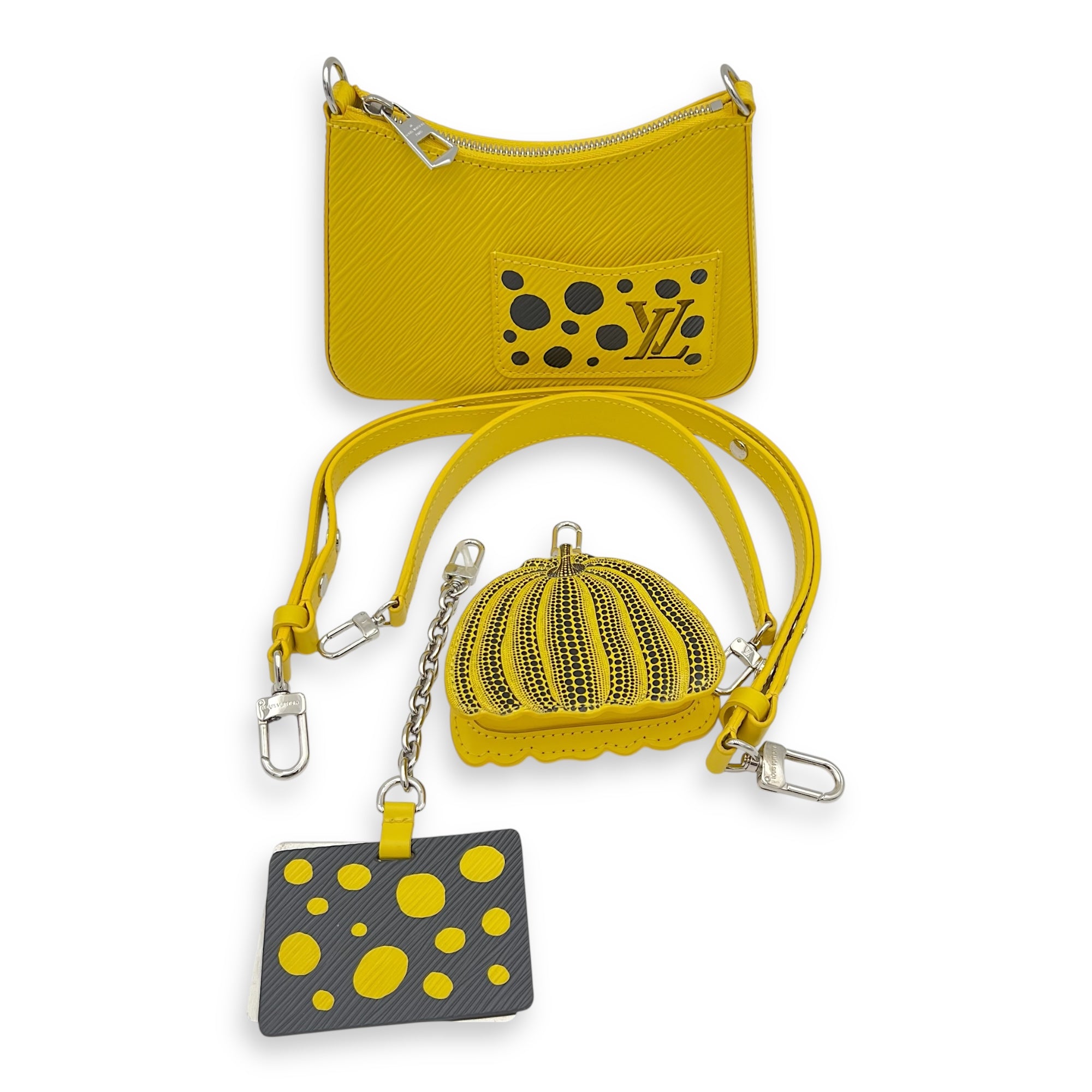 Louis Vuitton Marellini x Yayoi Kusama Shoulder Bag in Epi Leather, Silver hardware_3