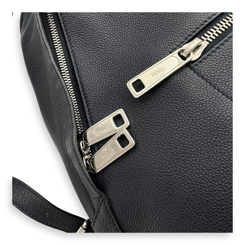Fendi Chiodo Backpack Blue in Calfskin, Silver hardware_10
