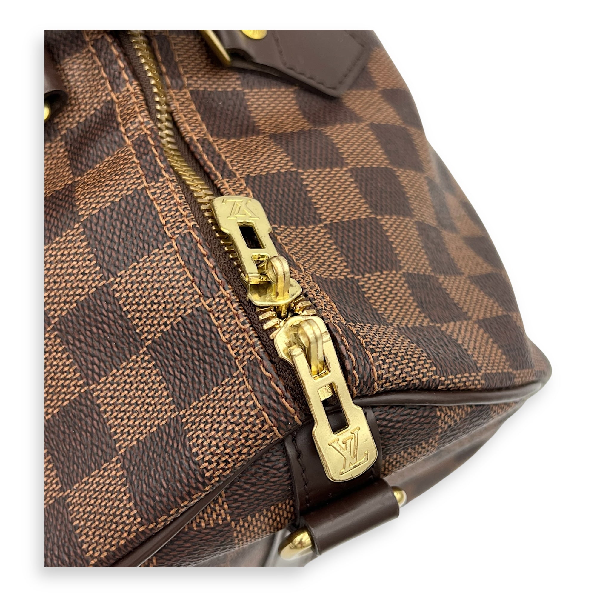 Louis Vuitton Speedy 35 Brown Top Handle Bag in Coated Canvas, Gold hardware_5