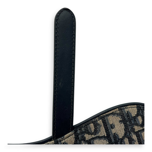 Dior Saddle Shoulder Bag Blue in Jacquard, Gold hardware_5