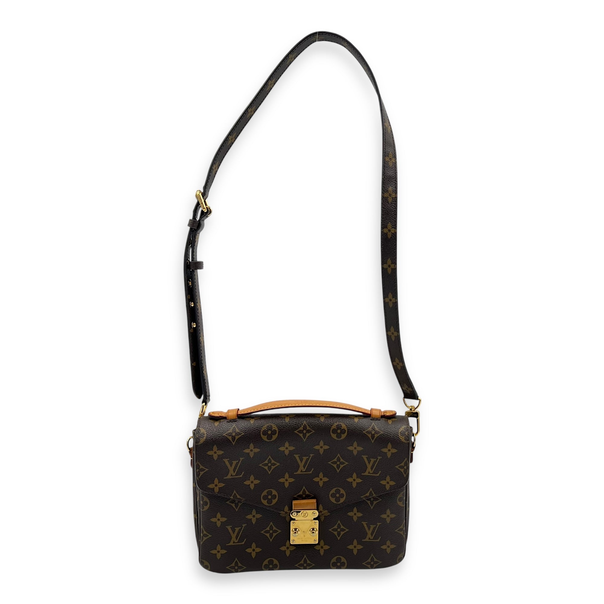 Louis Vuitton Metis Crossbody Bag Brown in Monogram Coated Canvas, Gold hardware_3